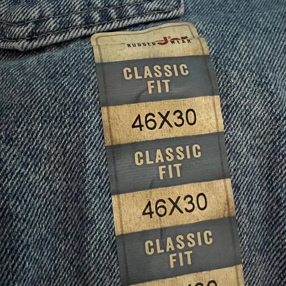 Wrangler Jeans‎ Mens 46x30 Blue Classic Fit Rugged Wear Denim Americana Vintage - Picture 7 of 9
